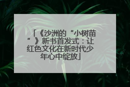 《沙洲的“小树苗”》新书首发式：让红色文化在新时代少年心中绽放