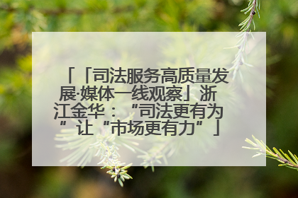 「司法服务高质量发展·媒体一线观察」浙江金华：“司法更有为”让“市场更有力”