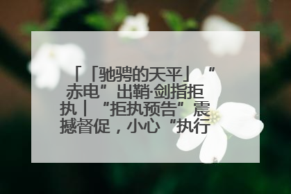 「驰骋的天平」“赤电”出鞘·剑指拒执︱“拒执预告”震撼督促，小心“执行”变“执刑”