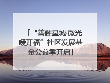 “善耀星城·微光暖开福”社区发展基金公益季开启
