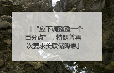 “应下调整整一个百分点”，特朗普再次要求美联储降息