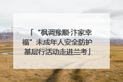 “枫调豫顺·汴家幸福”未成年人安全防护基层行活动走进兰考
