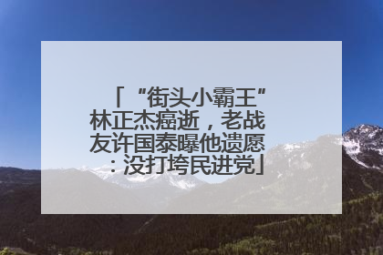 “街头小霸王”林正杰癌逝，老战友许国泰曝他遗愿：没打垮民进党