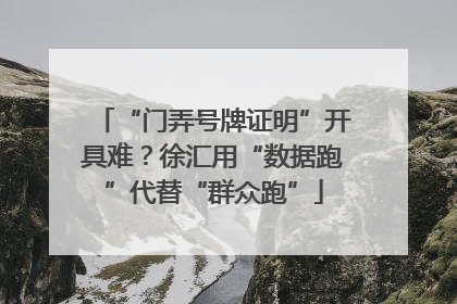 “门弄号牌证明”开具难？徐汇用“数据跑”代替“群众跑”
