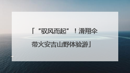 “驭风而起”！滑翔伞带火安吉山野体验游