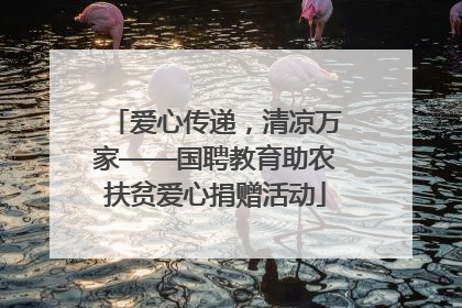 爱心传递，清凉万家——国聘教育助农扶贫爱心捐赠活动