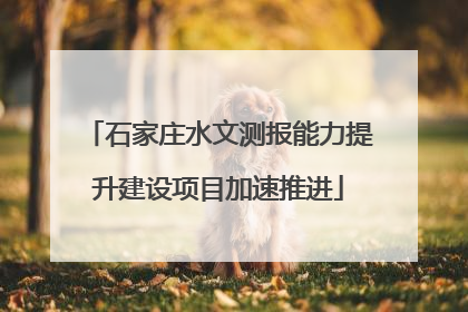 石家庄水文测报能力提升建设项目加速推进