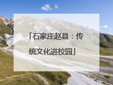 石家庄赵县：传统文化进校园