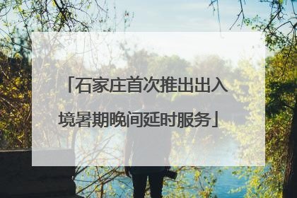 石家庄首次推出出入境暑期晚间延时服务