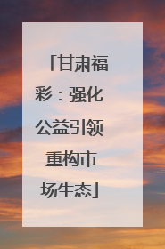 甘肃福彩：强化公益引领 重构市场生态