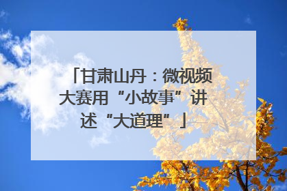 甘肃山丹：微视频大赛用“小故事”讲述“大道理”
