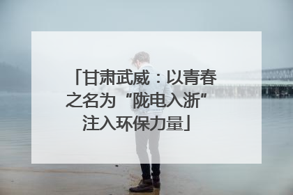 甘肃武威：以青春之名为“陇电入浙”注入环保力量
