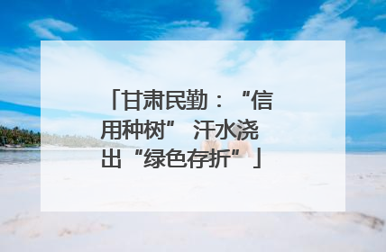 甘肃民勤：“信用种树” 汗水浇出“绿色存折”