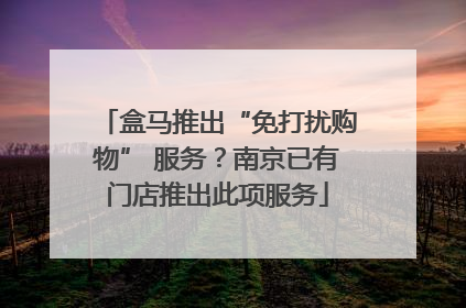 盒马推出“免打扰购物” 服务？南京已有门店推出此项服务