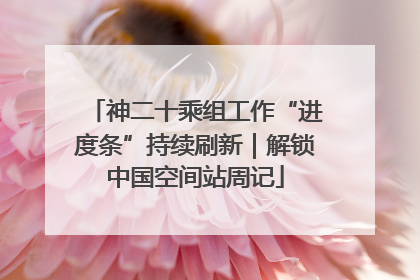 神二十乘组工作“进度条”持续刷新｜解锁中国空间站周记