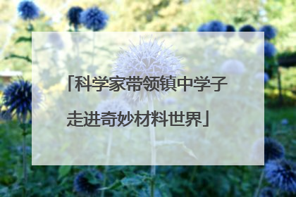 科学家带领镇中学子走进奇妙材料世界
