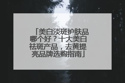美白淡斑护肤品哪个好？十大美白祛斑产品，去黄提亮品牌选购指南