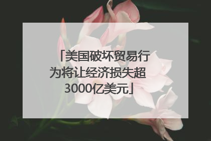 美国破坏贸易行为将让经济损失超3000亿美元