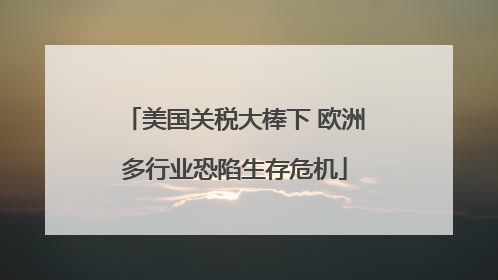 美国关税大棒下 欧洲多行业恐陷生存危机