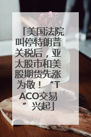 美国法院叫停特朗普关税后，亚太股市和美股期货先涨为敬！“TACO交易”兴起