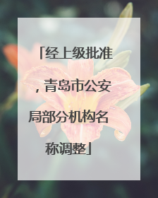 经上级批准，青岛市公安局部分机构名称调整