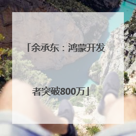 余承东：鸿蒙开发者突破800万