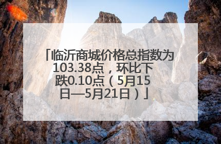 临沂商城价格总指数为103.38点，环比下跌0.10点（5月15日—5月21日）