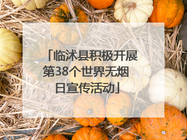 临沭县积极开展第38个世界无烟日宣传活动