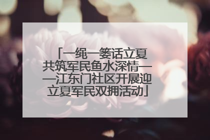 一绳一篓话立夏 共筑军民鱼水深情——江东门社区开展迎立夏军民双拥活动