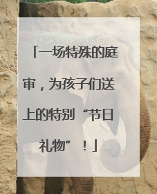一场特殊的庭审，为孩子们送上的特别“节日礼物”！