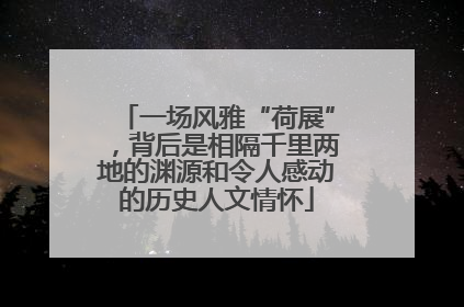 一场风雅“荷展”，背后是相隔千里两地的渊源和令人感动的历史人文情怀