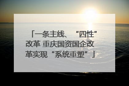 一条主线、“四性”改革 重庆国资国企改革实现“系统重塑”