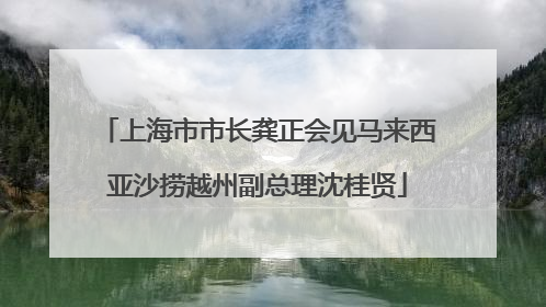 上海市市长龚正会见马来西亚沙捞越州副总理沈桂贤