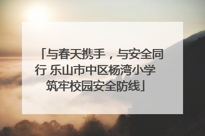 与春天携手，与安全同行 乐山市中区杨湾小学筑牢校园安全防线