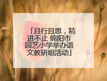 且行且思，精进不止 绵阳市园艺小学举办语文教研组活动