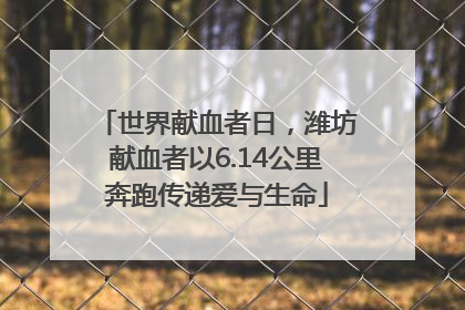 世界献血者日，潍坊献血者以6.14公里奔跑传递爱与生命