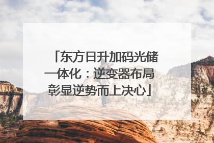 东方日升加码光储一体化：逆变器布局彰显逆势而上决心
