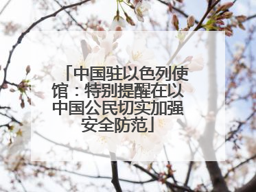 中国驻以色列使馆：特别提醒在以中国公民切实加强安全防范