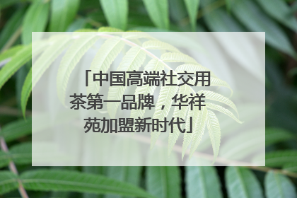 中国高端社交用茶第一品牌，华祥苑加盟新时代