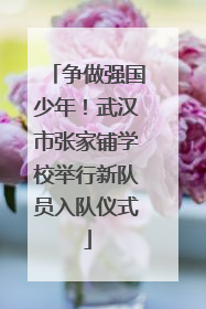 争做强国少年！武汉市张家铺学校举行新队员入队仪式
