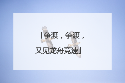 争渡，争渡，又见龙舟竞速