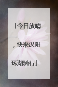 今日放晴，快来汉阳环湖骑行