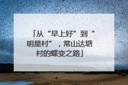 从“早上好”到“明星村”，常山达塘村的蝶变之路