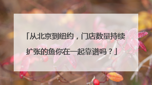 从北京到纽约，门店数量持续扩张的鱼你在一起靠谱吗？