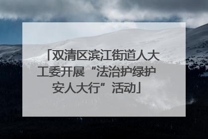双清区滨江街道人大工委开展“法治护绿护安人大行”活动