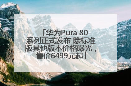 华为Pura 80系列正式发布 除标准版其他版本价格曝光，售价6499元起