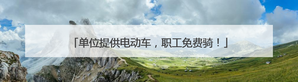 单位提供电动车，职工免费骑！