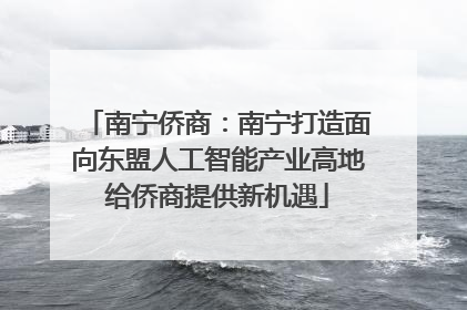 南宁侨商：南宁打造面向东盟人工智能产业高地给侨商提供新机遇
