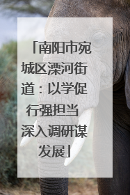 南阳市宛城区溧河街道：以学促行强担当 深入调研谋发展