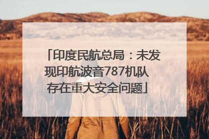 印度民航总局：未发现印航波音787机队存在重大安全问题